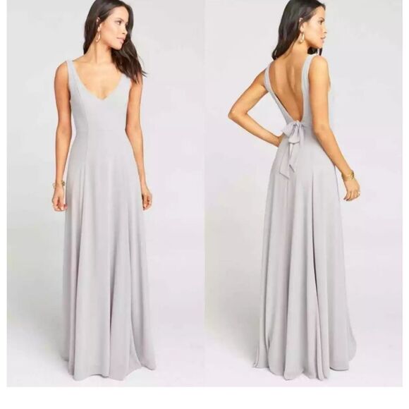 Show Me Your Mumu Jenn Maxi Dress Dove Grey Chiffon New Tags and Sash - Picture 4 of 7
